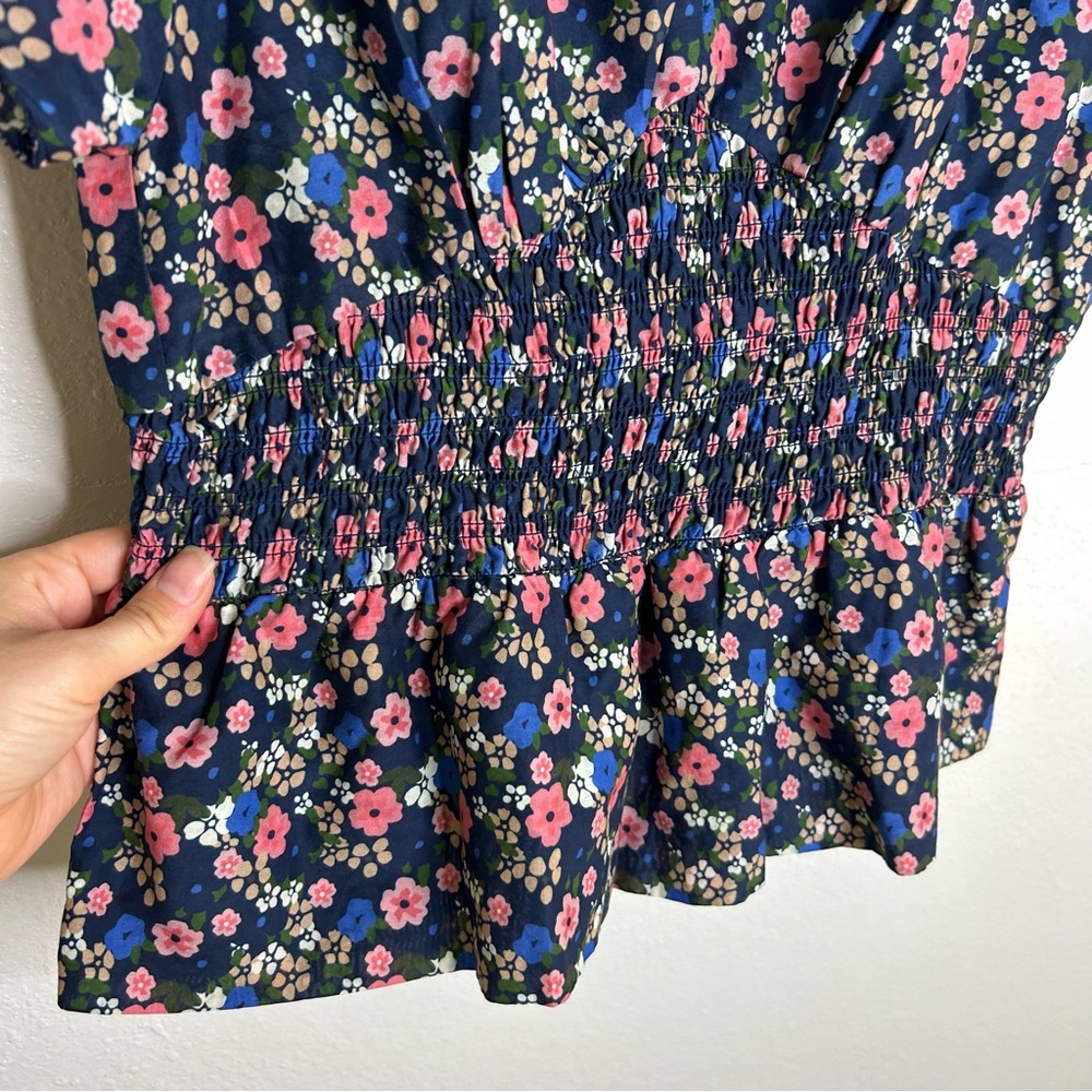 Trovata Paloma Cotton Silk Ruched Blouse Floral in Rolling Hills Size Large - Picture 11 of 15